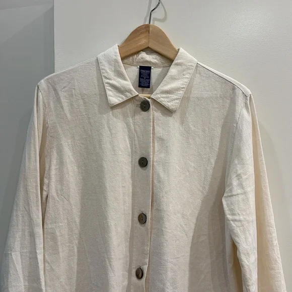 Vintage 90’s Linen/Cotton Chore Jacket from Land’s End in Bone, size 6 - Picture 2 of 6